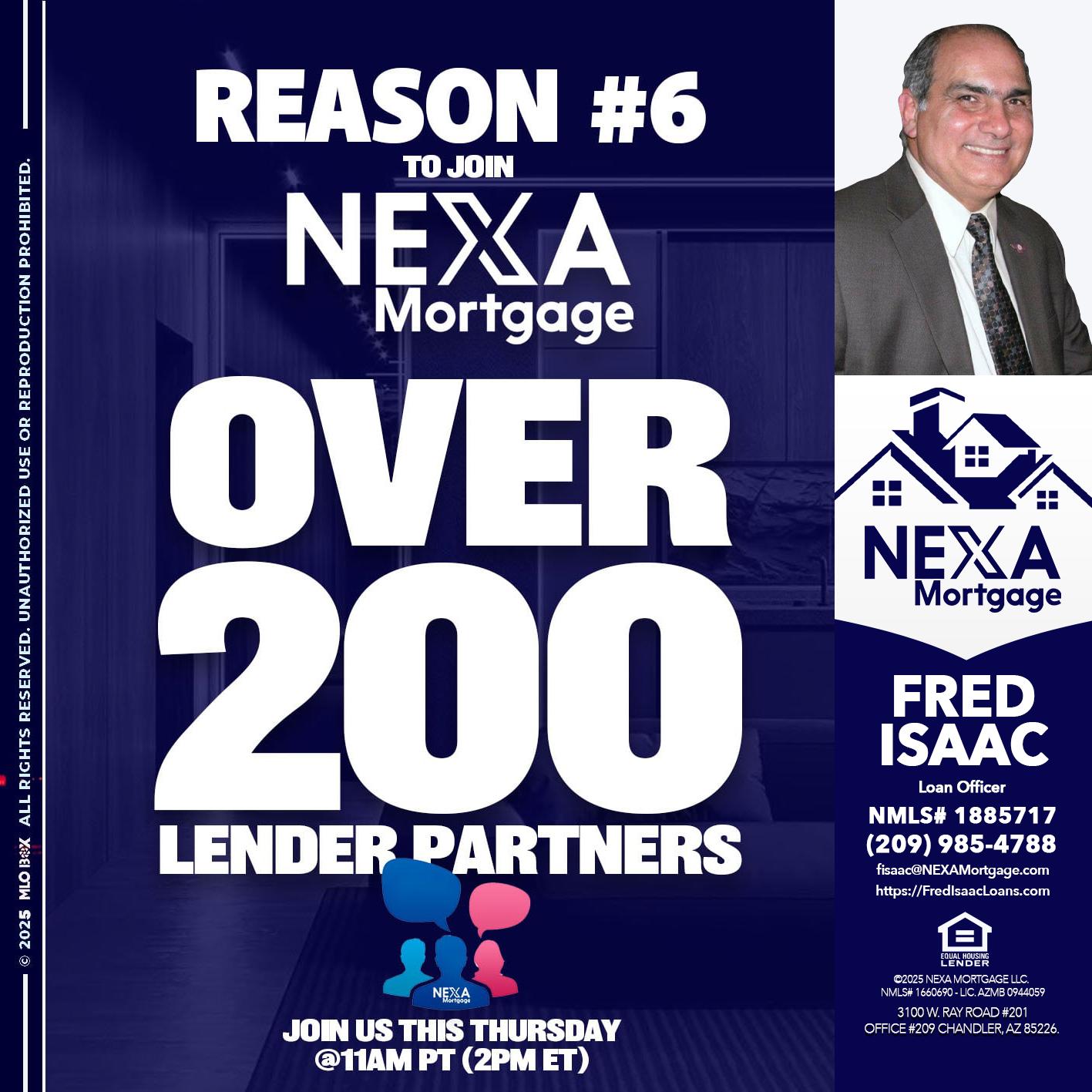 REASON 6 - Fred Isaac -Loan Officer