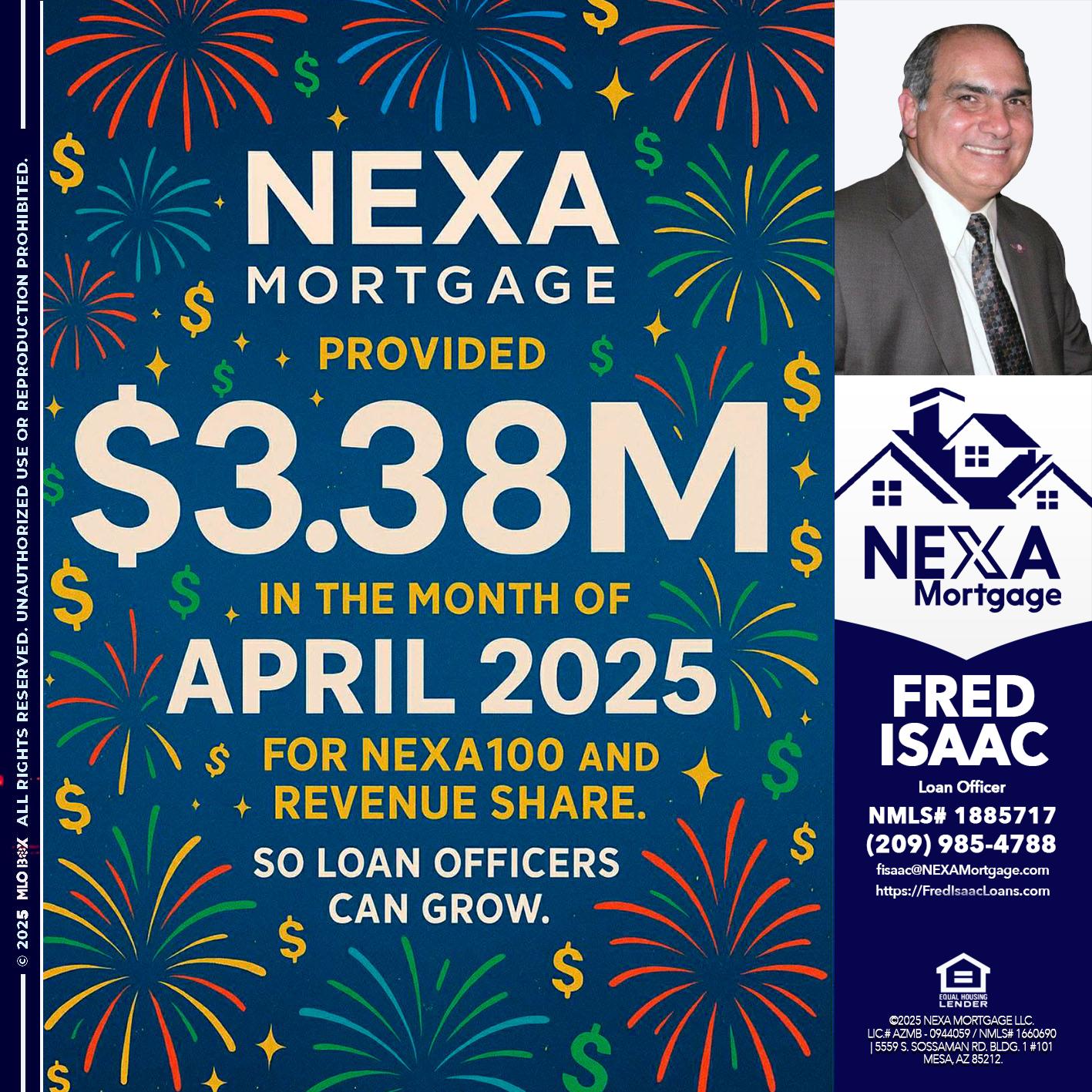 $3.38M - Fred Isaac -Loan Officer