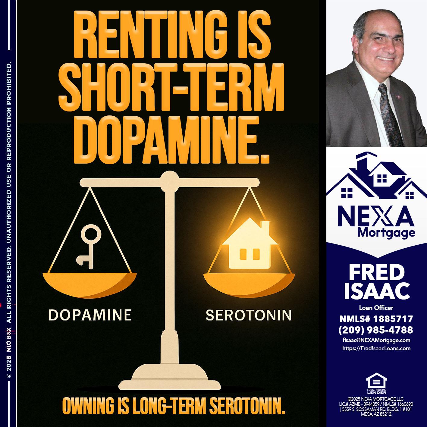 RENTING IS SHORT TERM - Fred Isaac -Loan Officer
