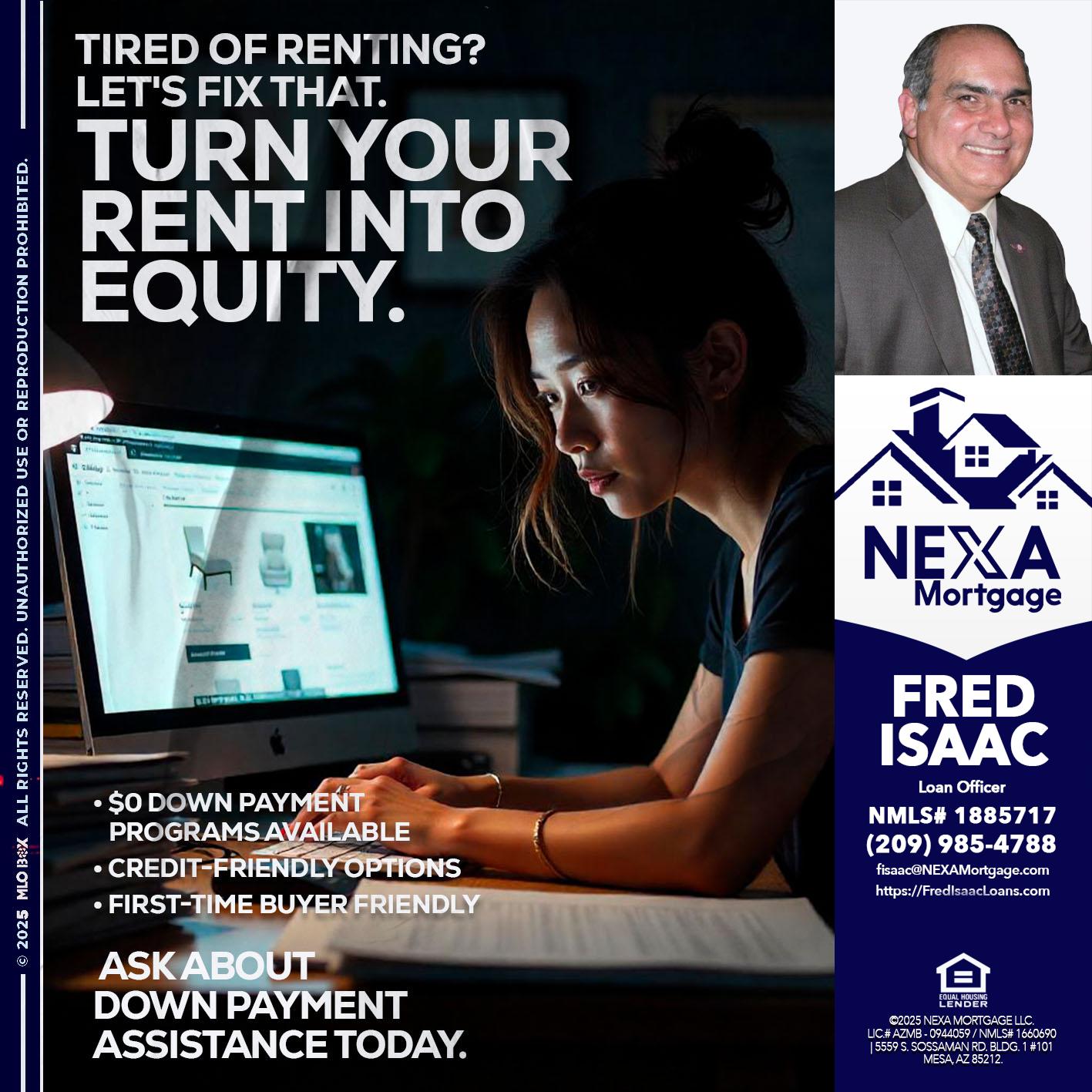 tired of renting? - Fred Isaac -Loan Officer