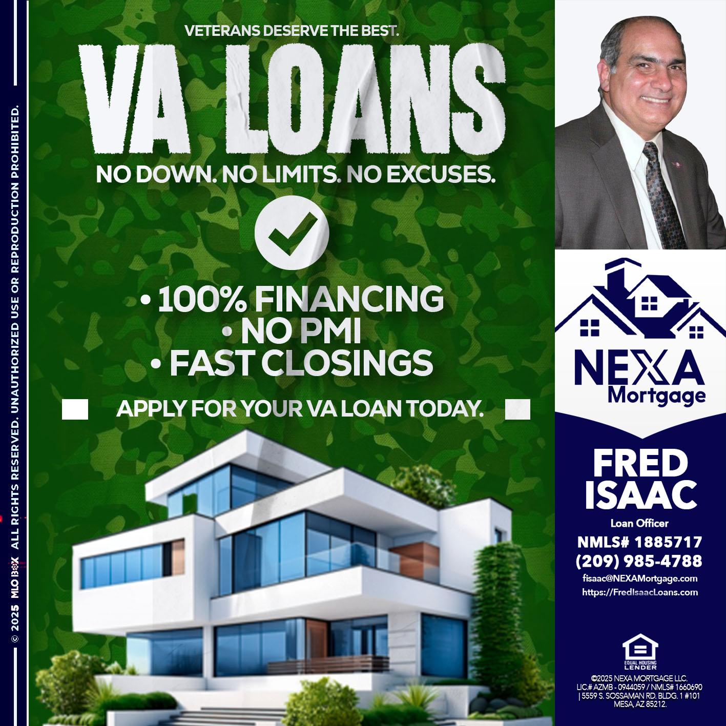VA LOANS - Fred Isaac -Loan Officer