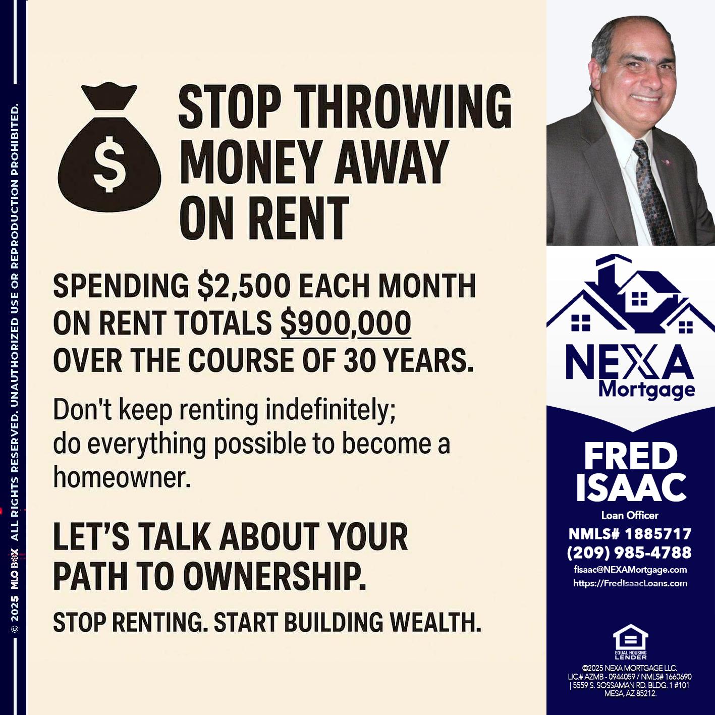 STOP THROWING - Fred Isaac -Loan Officer