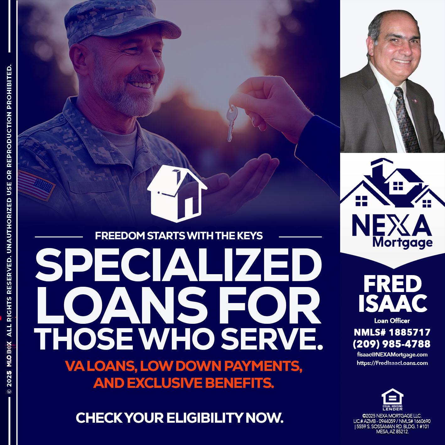 SPECIALIZED LOANS - Fred Isaac -Loan Officer