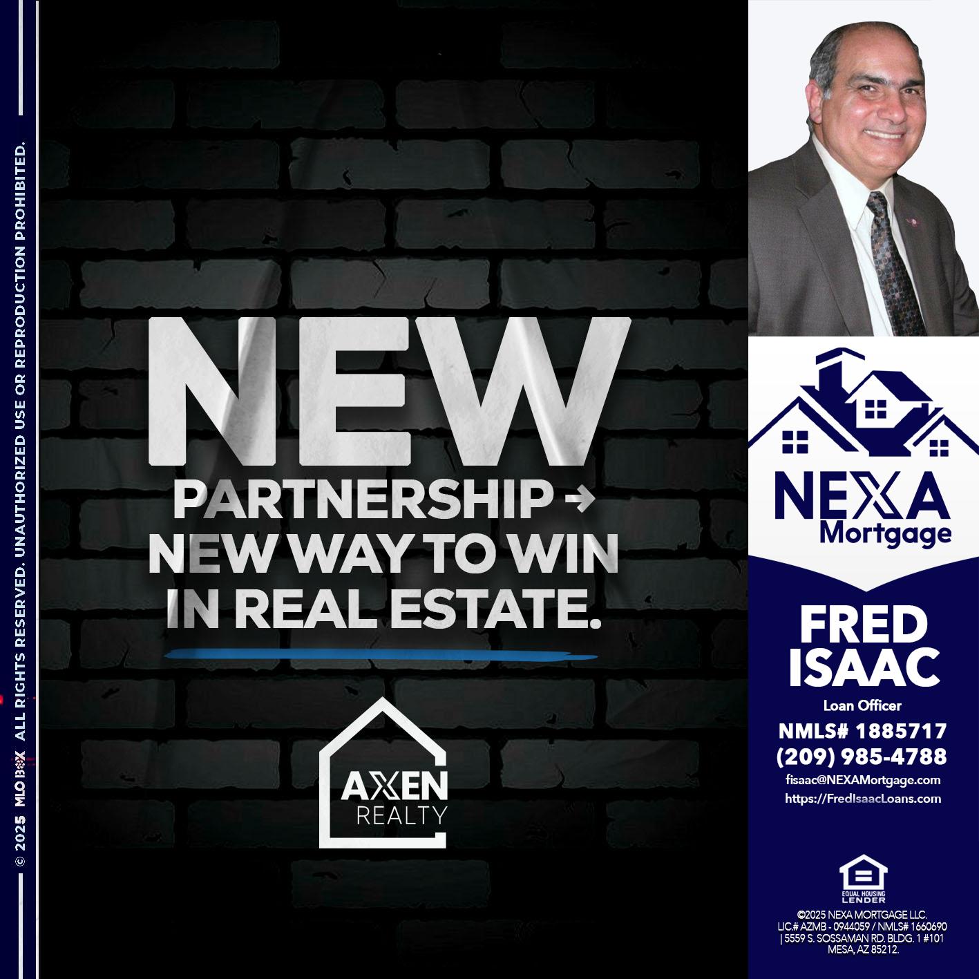new partnership - Fred Isaac -Loan Officer