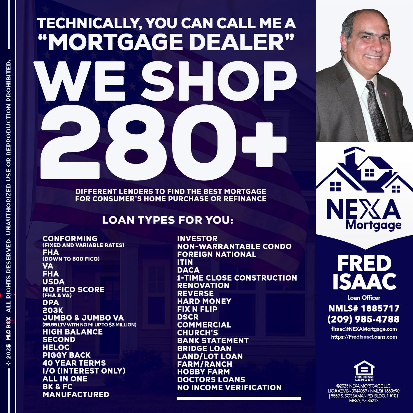 WE SHOP 280 + - Fred Isaac -Loan Officer