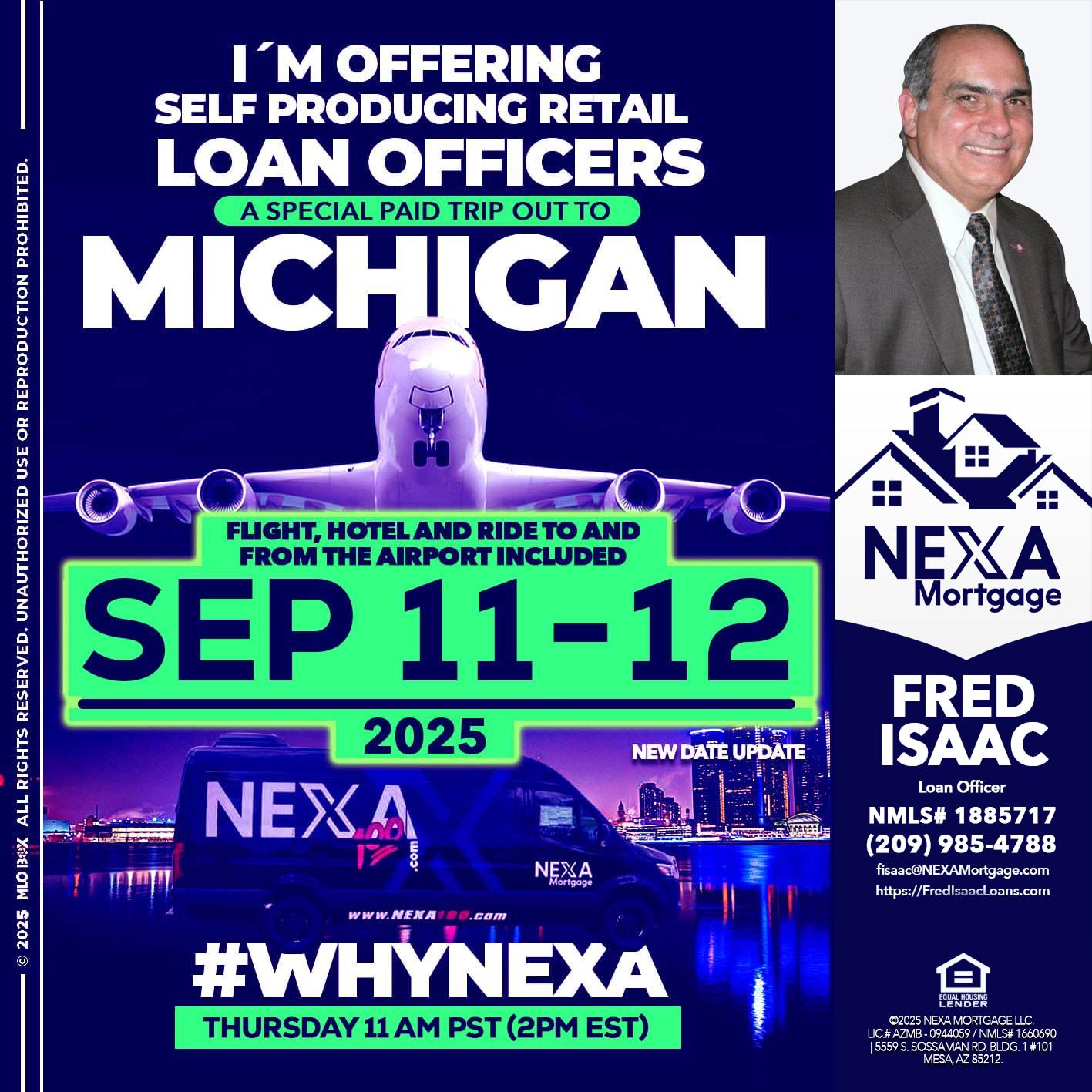 michigan sep 11-12 - Fred Isaac -Loan Officer