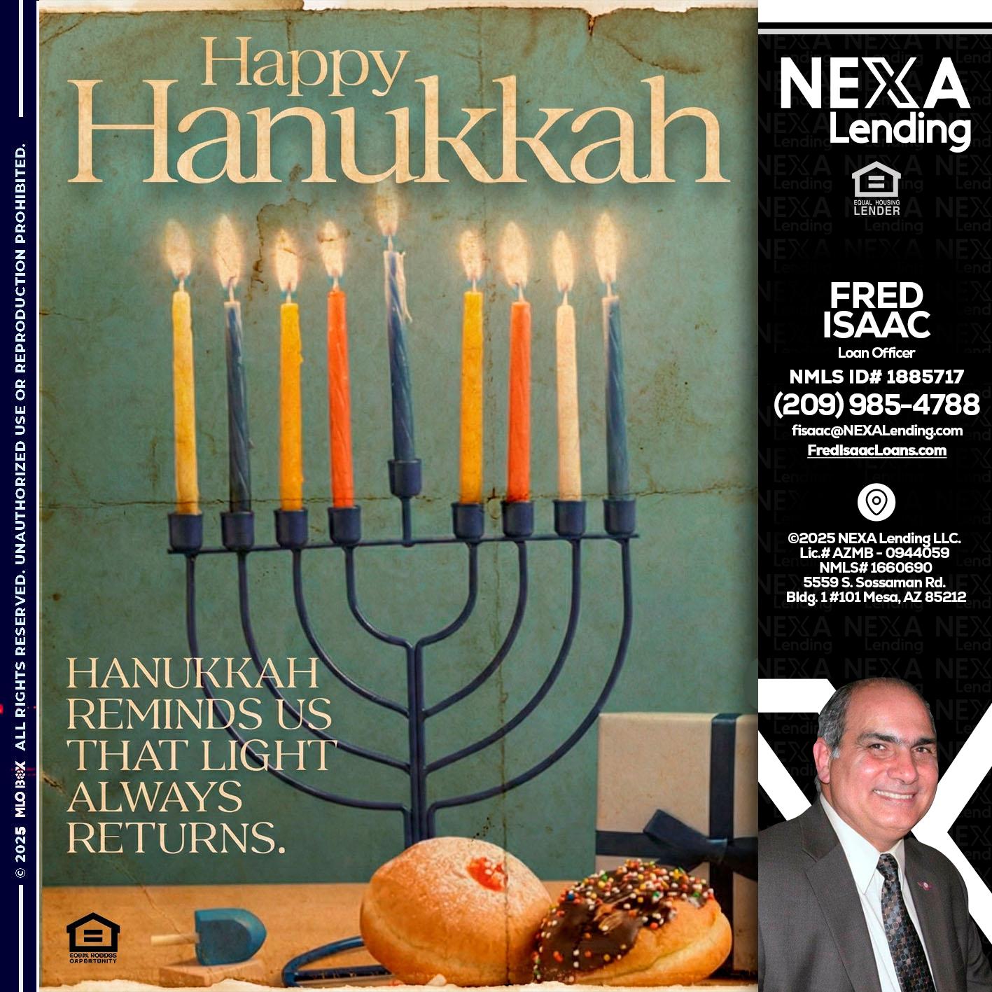 HAPPY HANUKKAH - Fred Isaac -Loan Officer