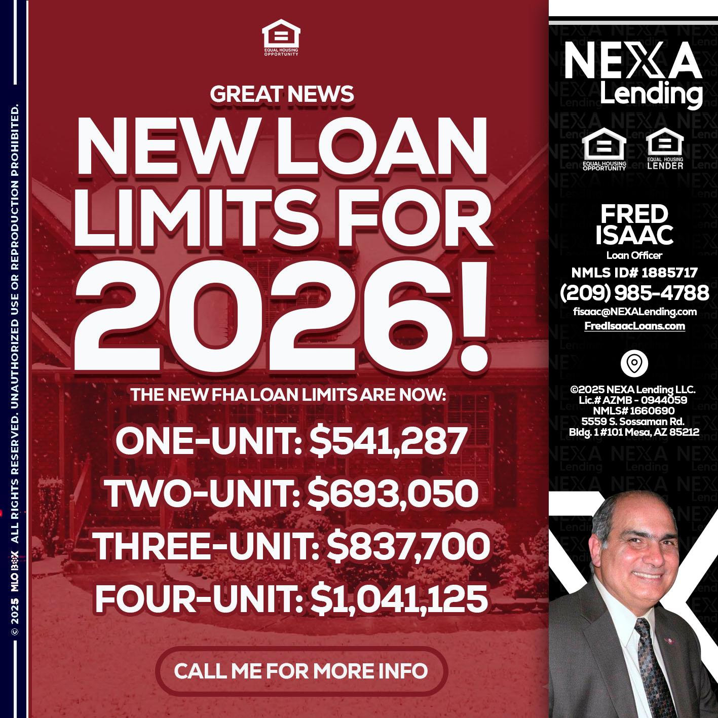 loan limits - Fred Isaac -Loan Officer