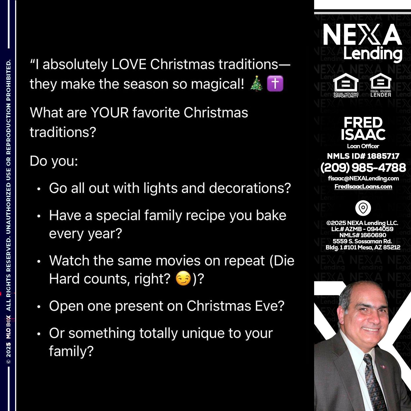 I love christmas - Fred Isaac -Loan Officer