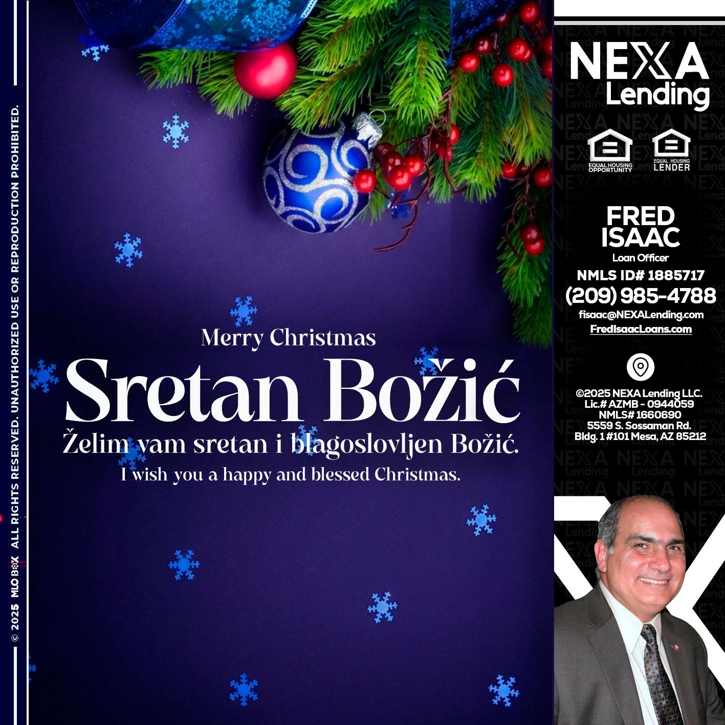 Sretan Božić - Fred Isaac -Loan Officer