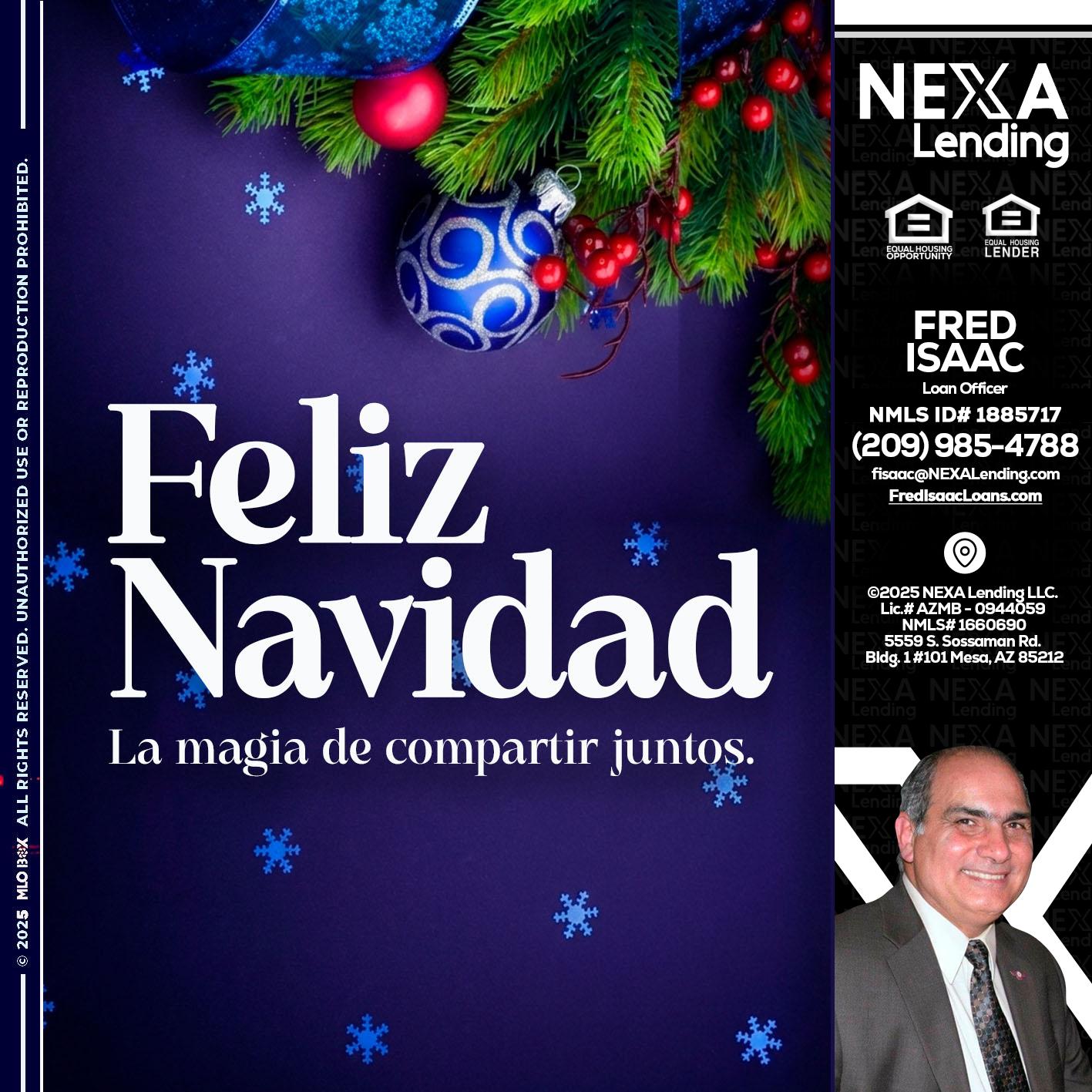 FELIZ NAVIDAD - Fred Isaac -Loan Officer