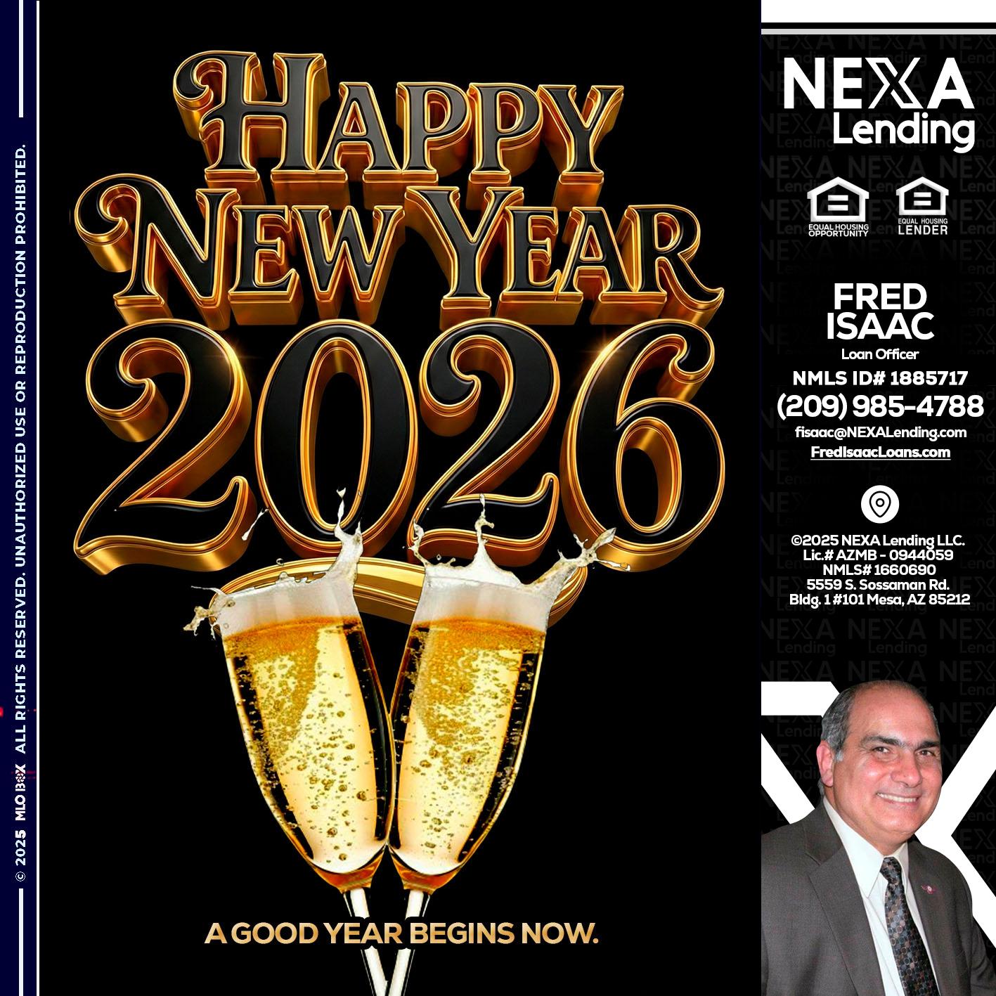 happy new year 2026 - Fred Isaac -Loan Officer