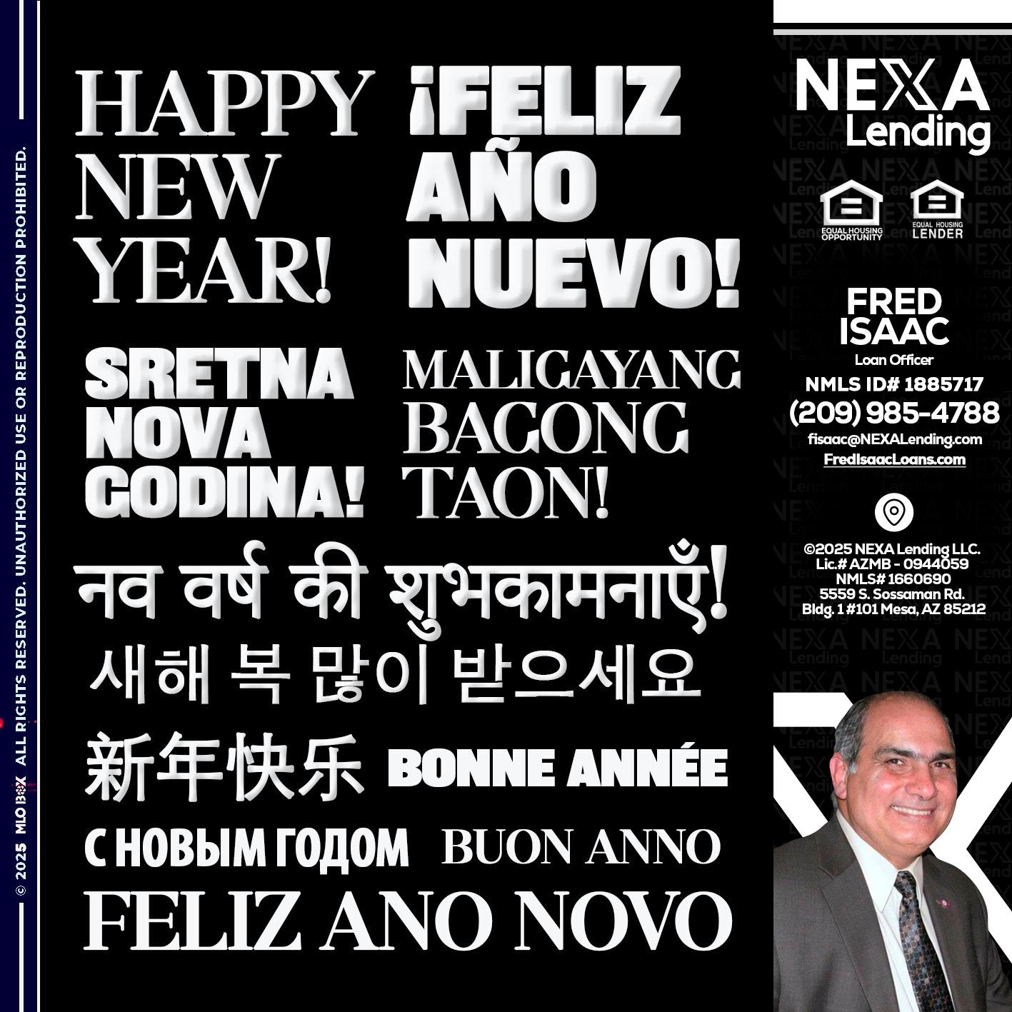 HAPPY NEW YEAR - Fred Isaac -Loan Officer