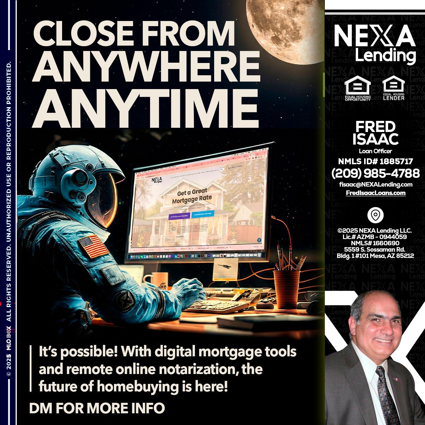 close from - Fred Isaac -Loan Officer