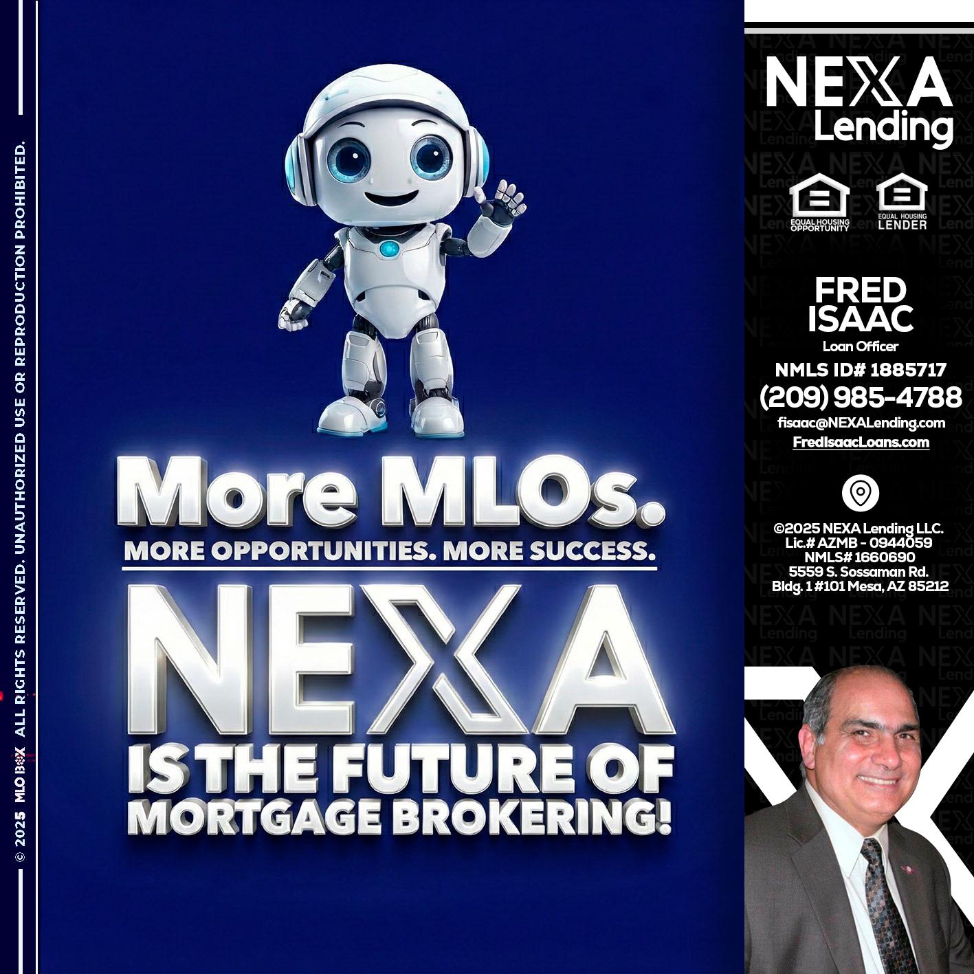 MORE MLOs - Fred Isaac -Loan Officer