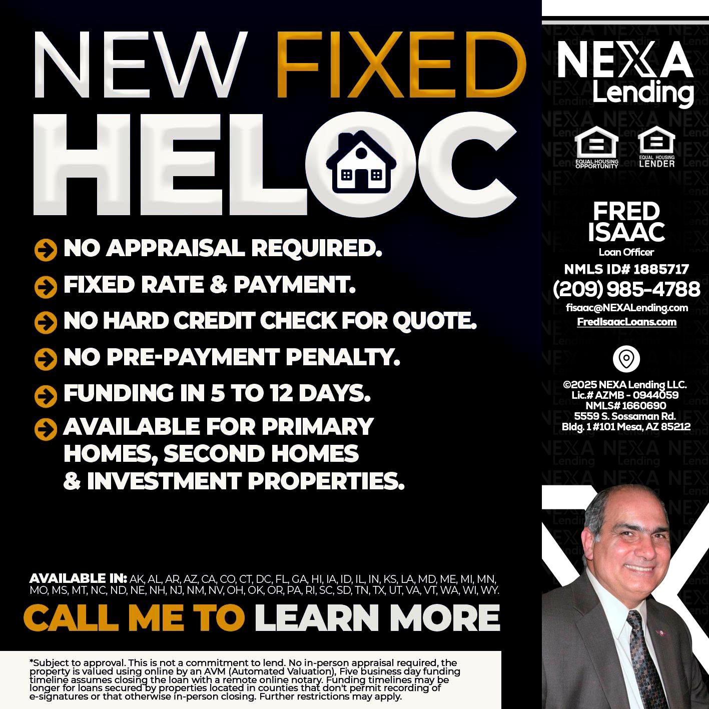 HELOC - Fred Isaac -Loan Officer