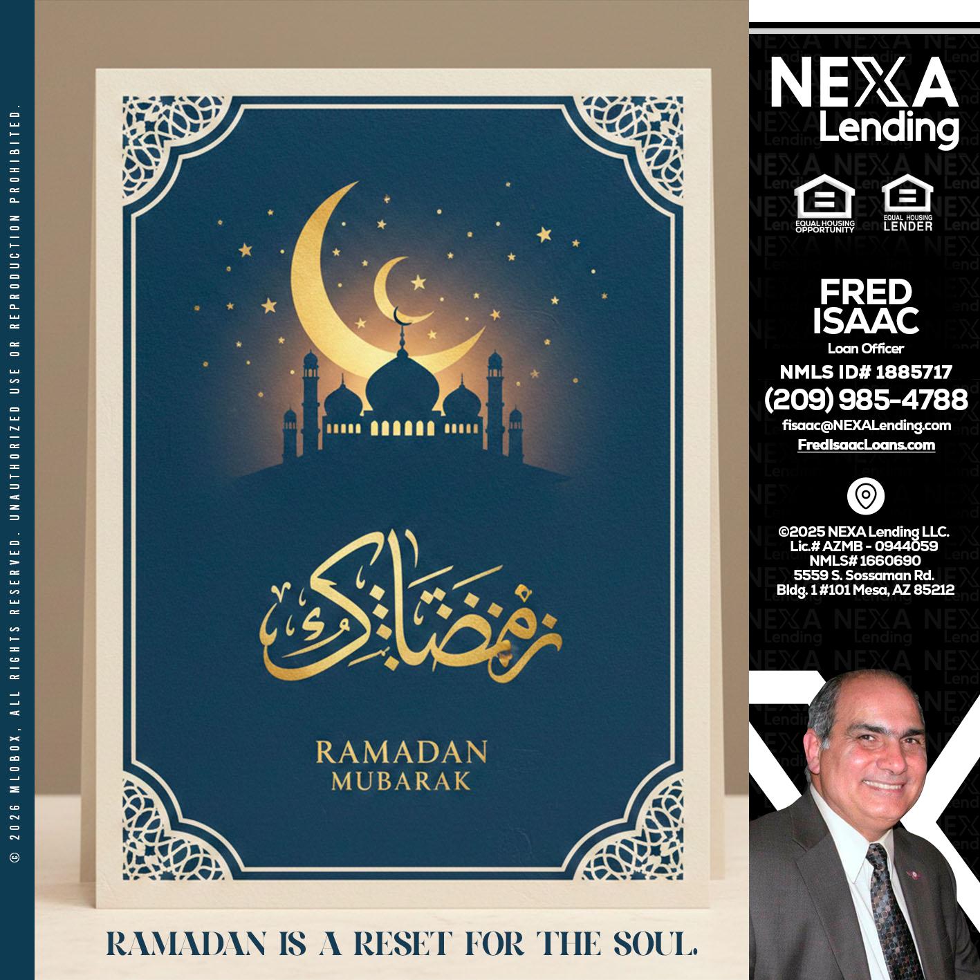 HAPPY RAMADAN - Fred Isaac -Loan Officer