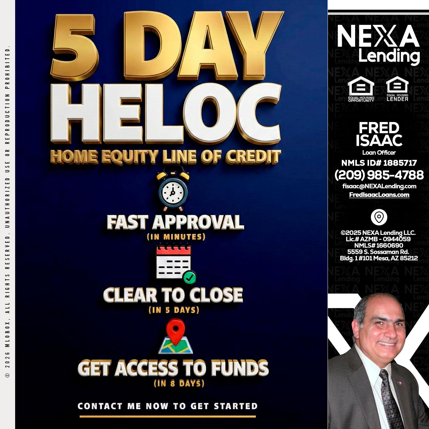 5 day hello - Fred Isaac -Loan Officer