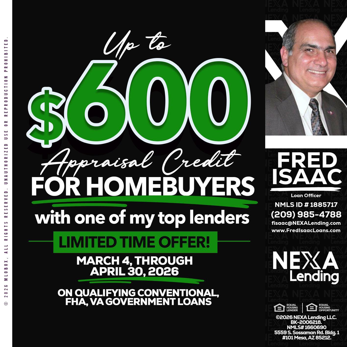 UP TO 600 - Fred Isaac -Loan Officer