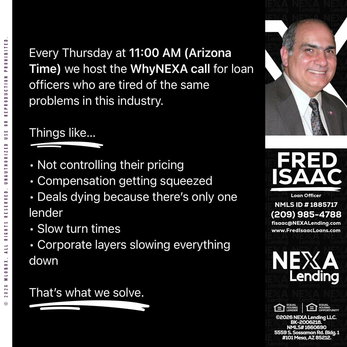 WHY NEXA - Fred Isaac -Loan Officer