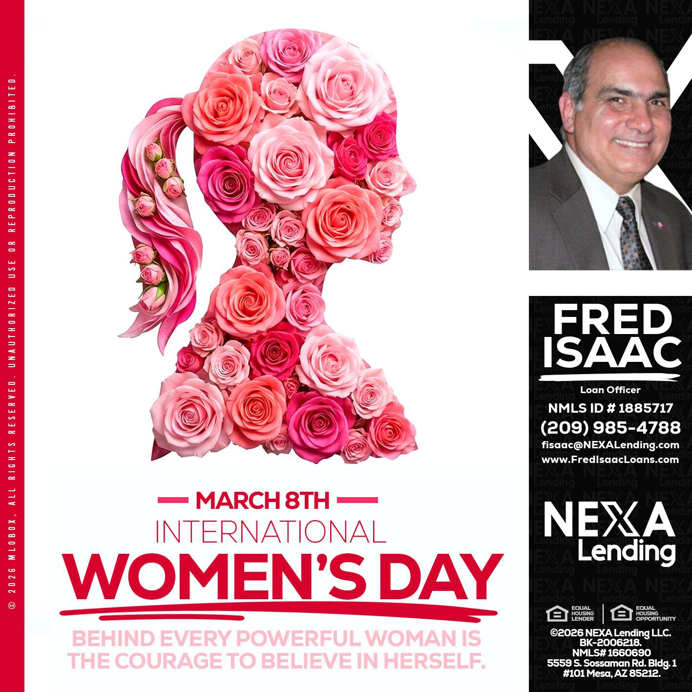 MARCH 8TH - Fred Isaac -Loan Officer