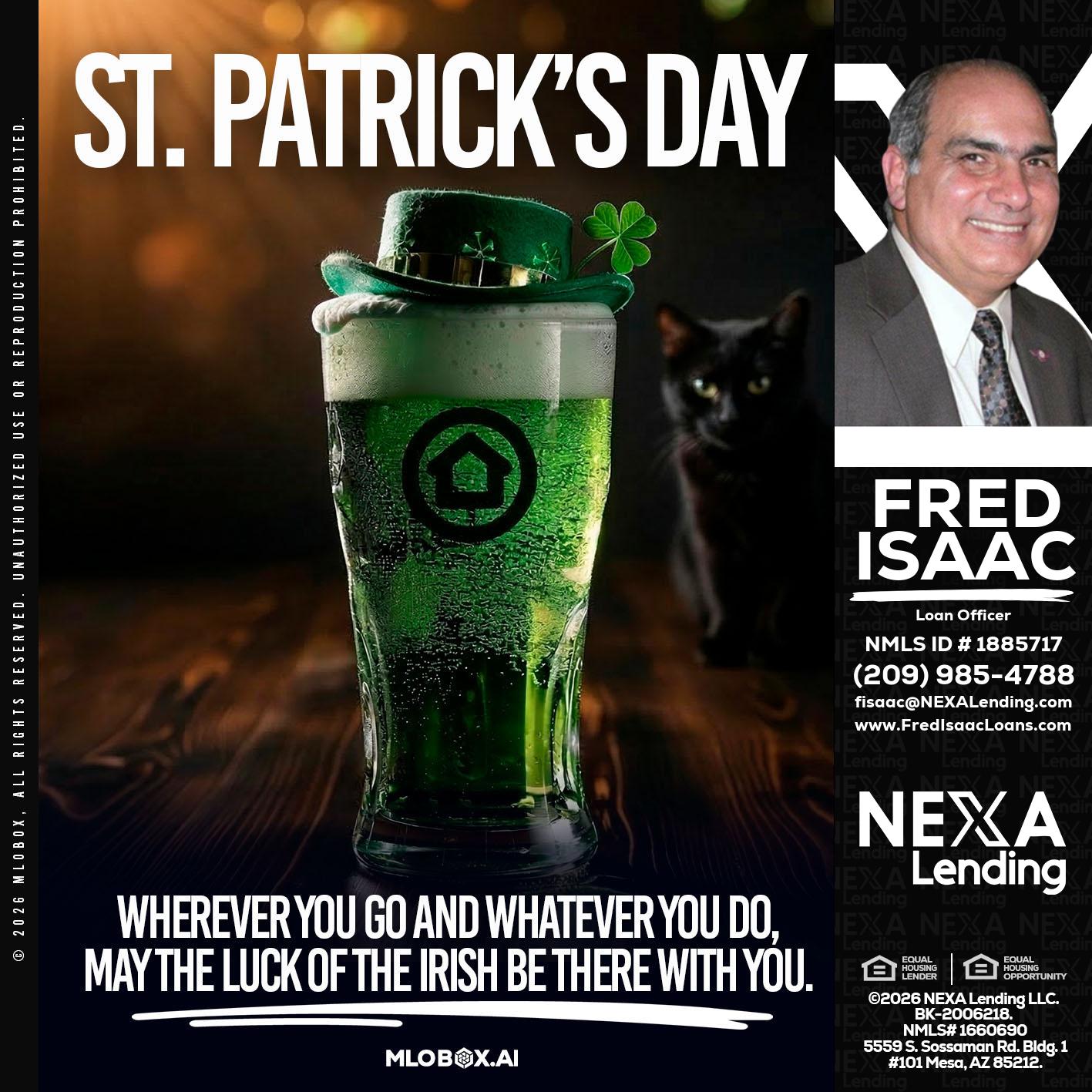 st. Patricks day - Fred Isaac -Loan Officer