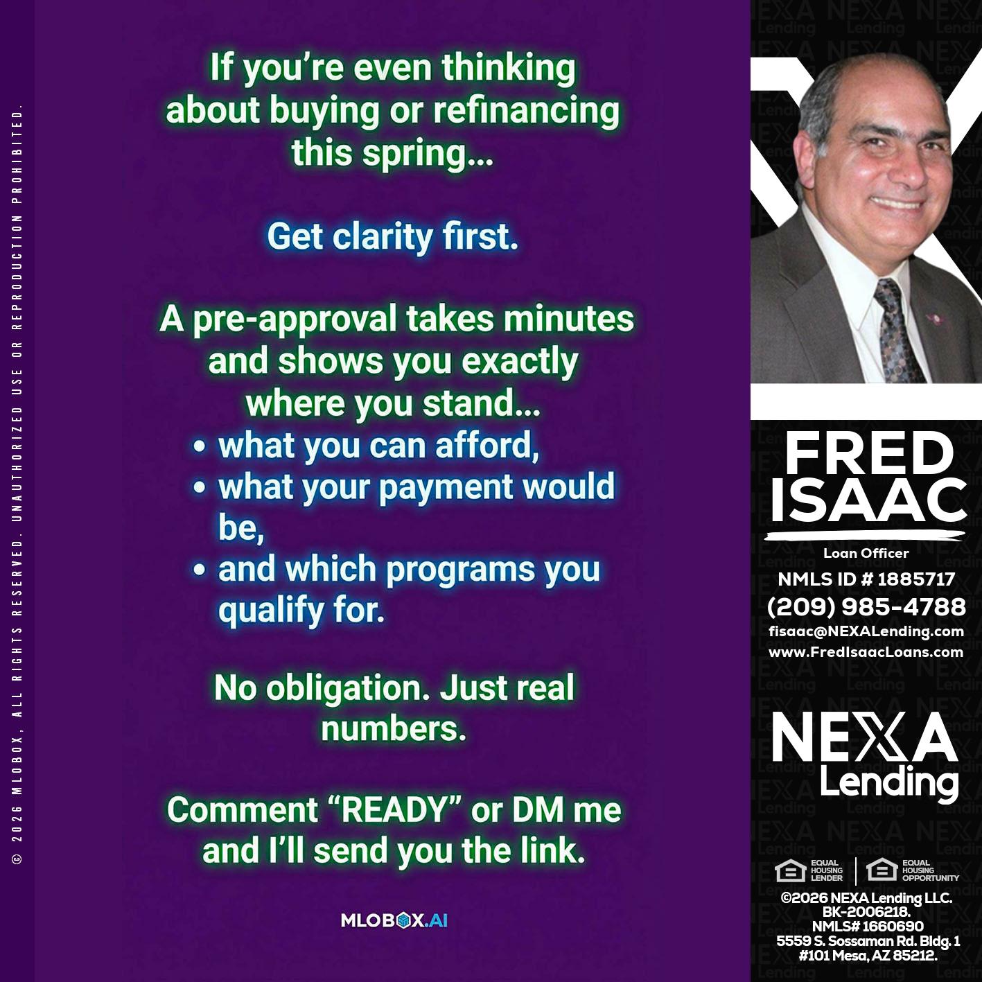 IF YOU THINKING - Fred Isaac -Loan Officer