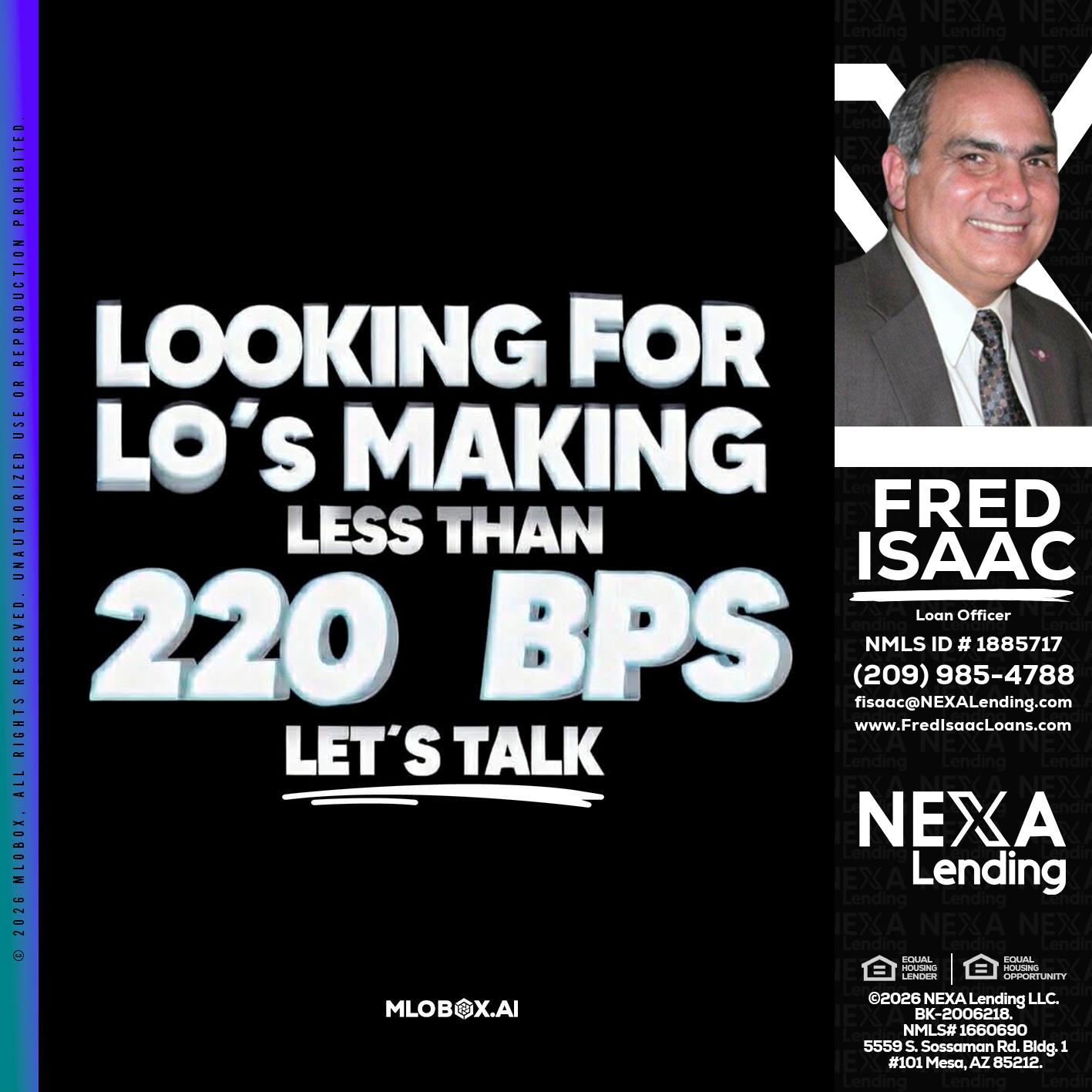 LOOKING FOR - Fred Isaac -Loan Officer