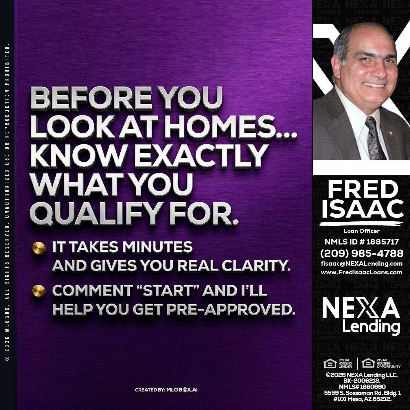 BEFORE YOU - Fred Isaac -Loan Officer