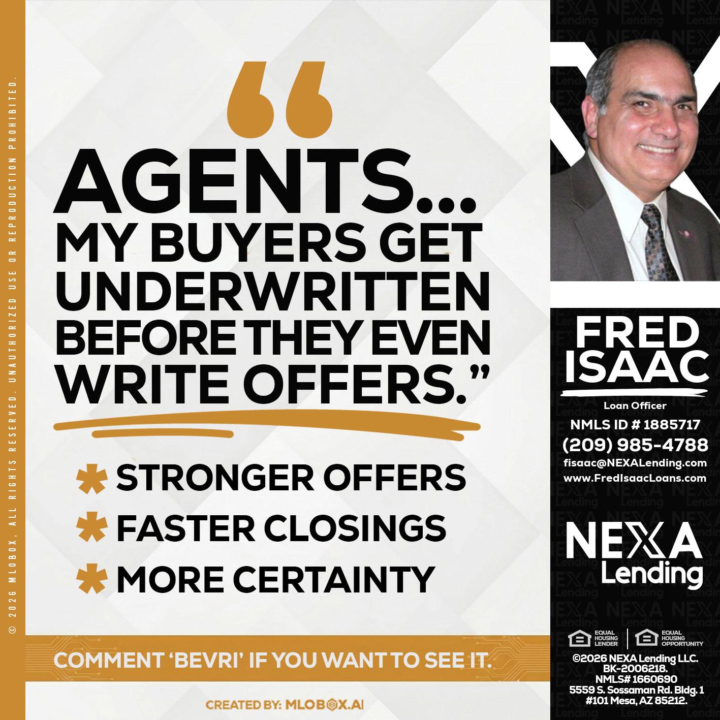 agents - Fred Isaac -Loan Officer