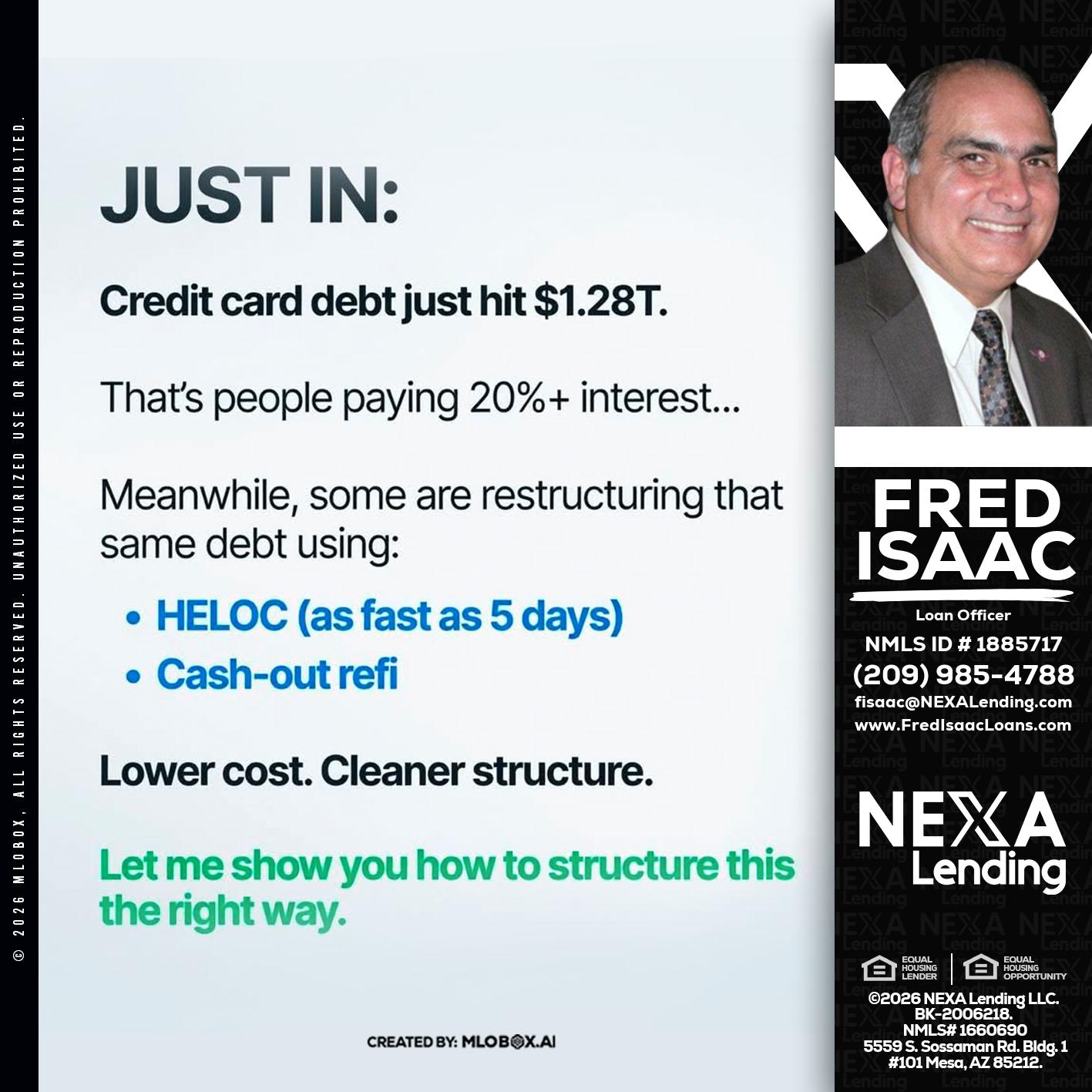 JUST IN - Fred Isaac -Loan Officer