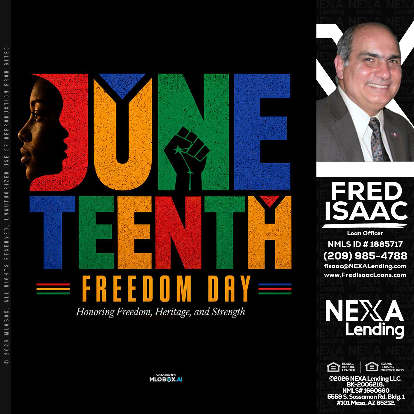 Juneteenth - Fred Isaac -Loan Officer