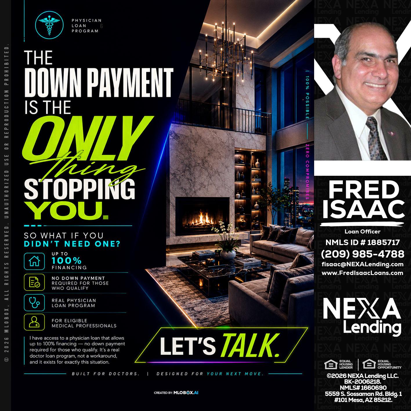 THE DOWN PAYMENT - Fred Isaac -Loan Officer