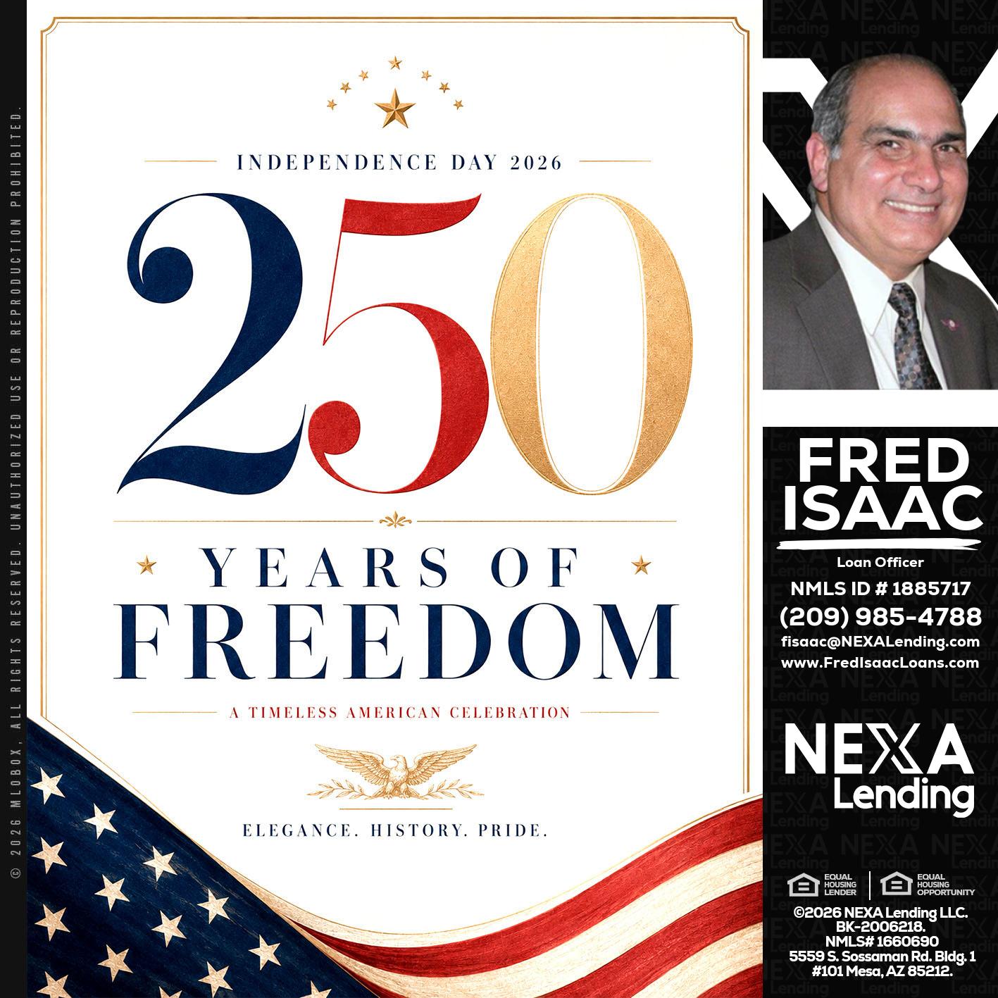 250 YEARS - Fred Isaac -Loan Officer