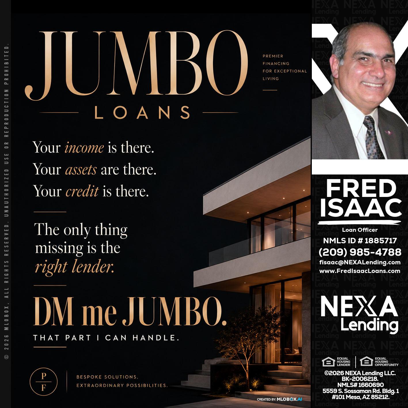 JUMBO LOANS - Fred Isaac -Loan Officer