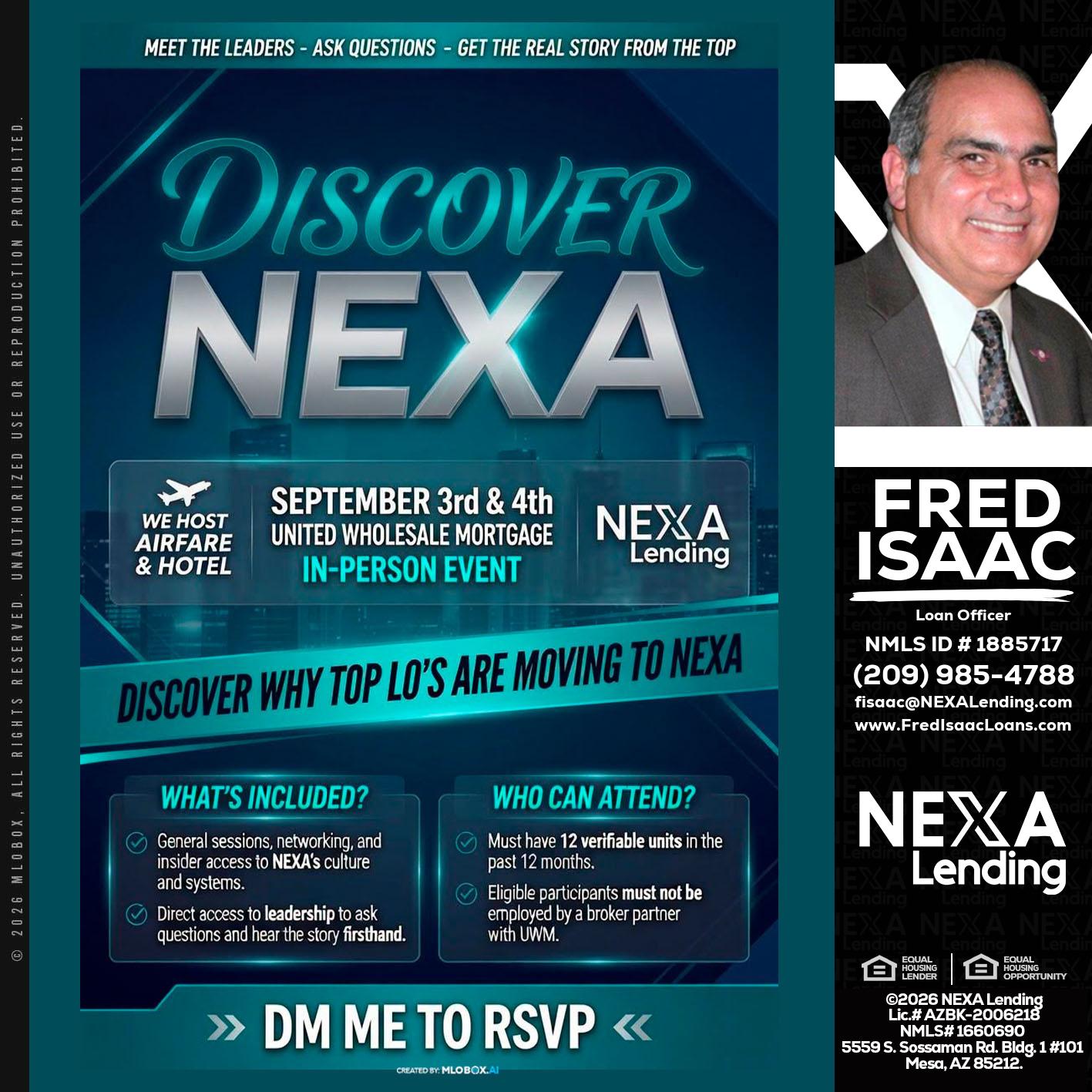 DISCOVER NEXA - Fred Isaac -Loan Officer