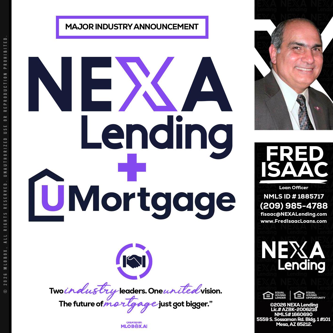 NEXA LENDING U MORTGAGE - Fred Isaac -Loan Officer