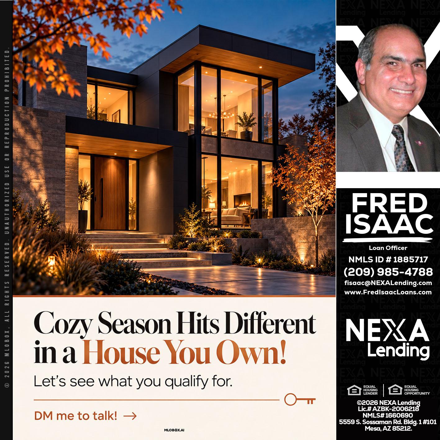 COZY SEASON - Fred Isaac -Loan Officer