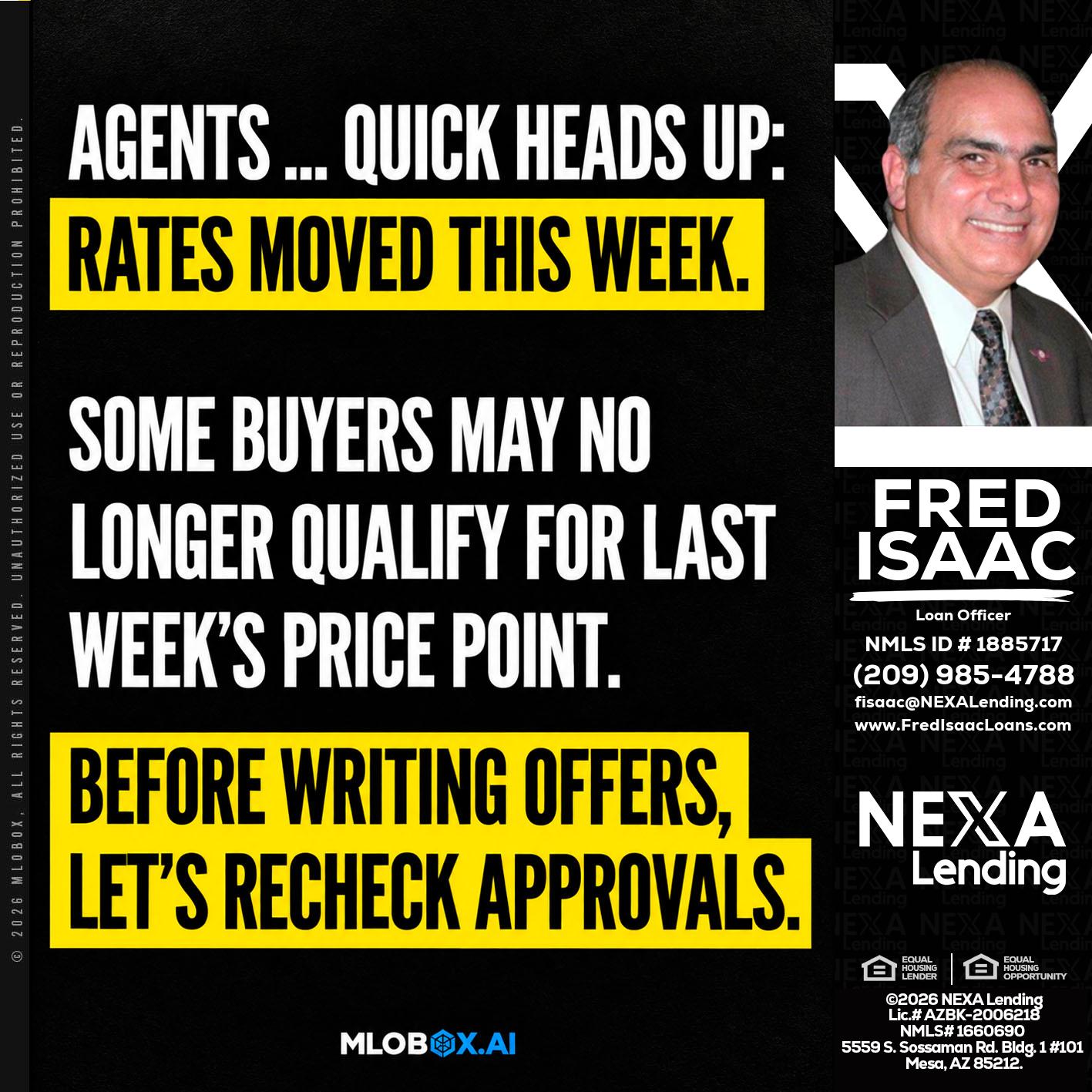 AGENTS QUICK - Fred Isaac -Loan Officer