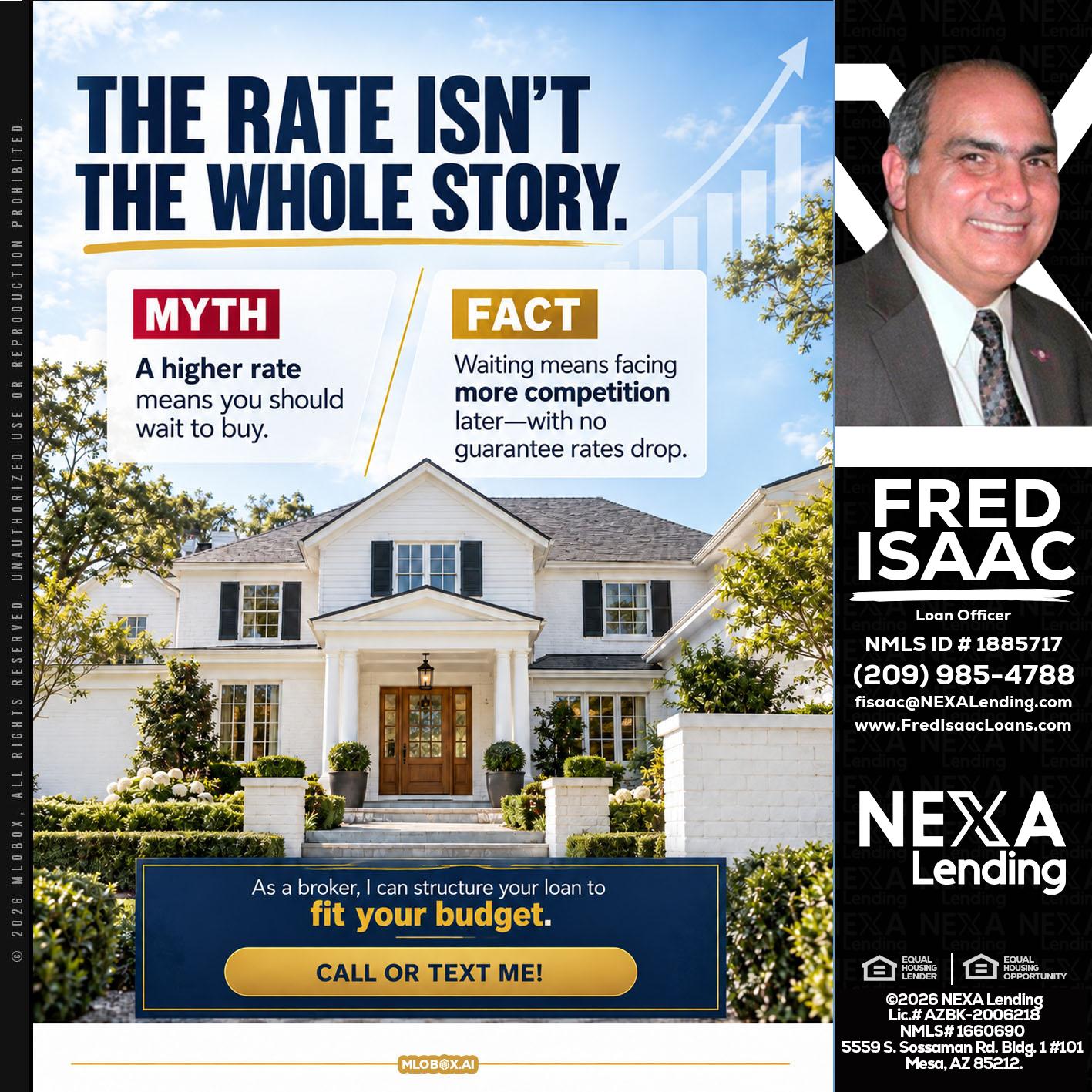 THE RATE ISNT - Fred Isaac -Loan Officer
